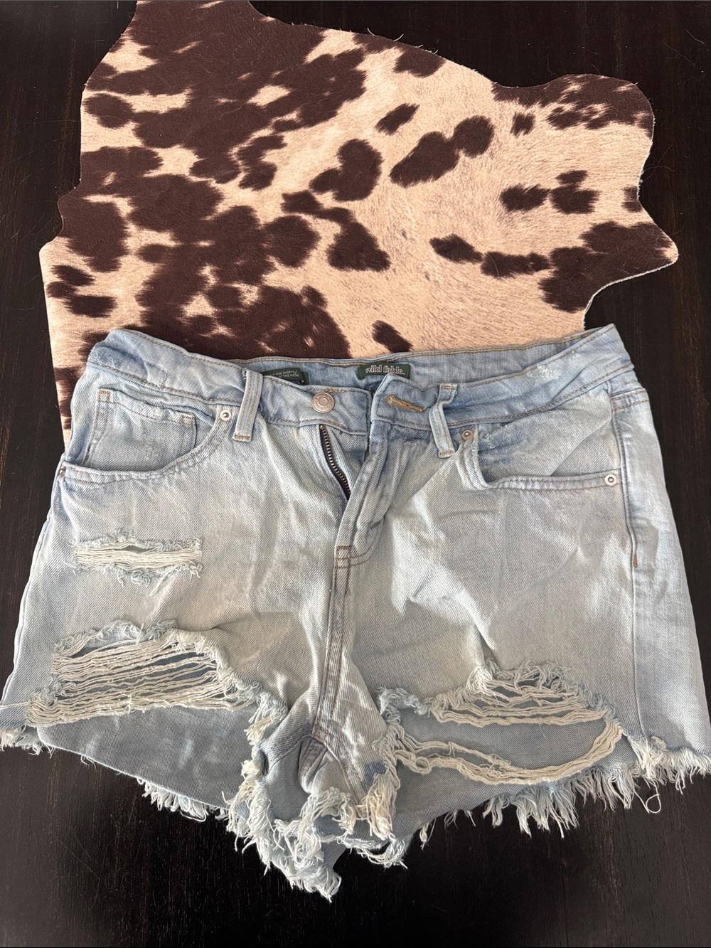 wild fable Light Blue Distressed Denim Shorts